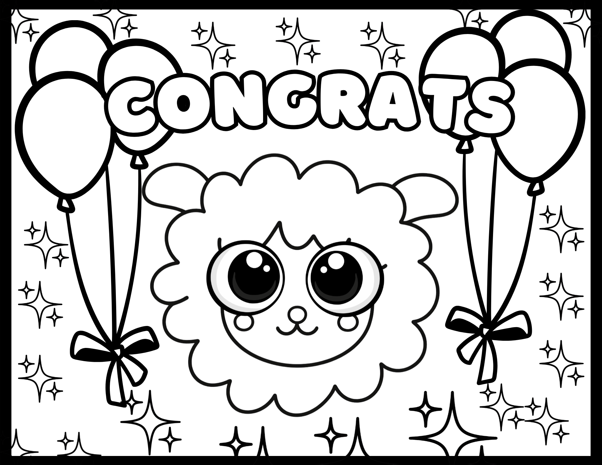 Graduate Themed, Fun Coloring Pages with Words, Simple Printable Art