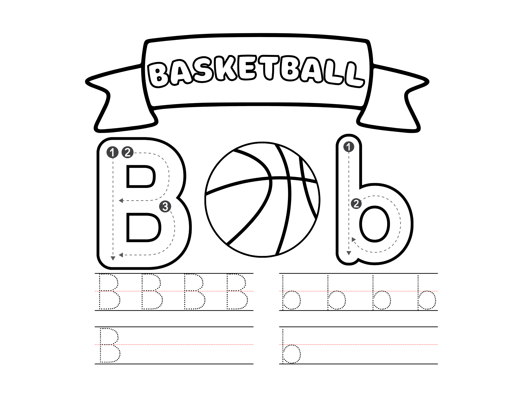 Alphabet Tracing, Fun Coloring Pages with Words, Simple Printable Art
