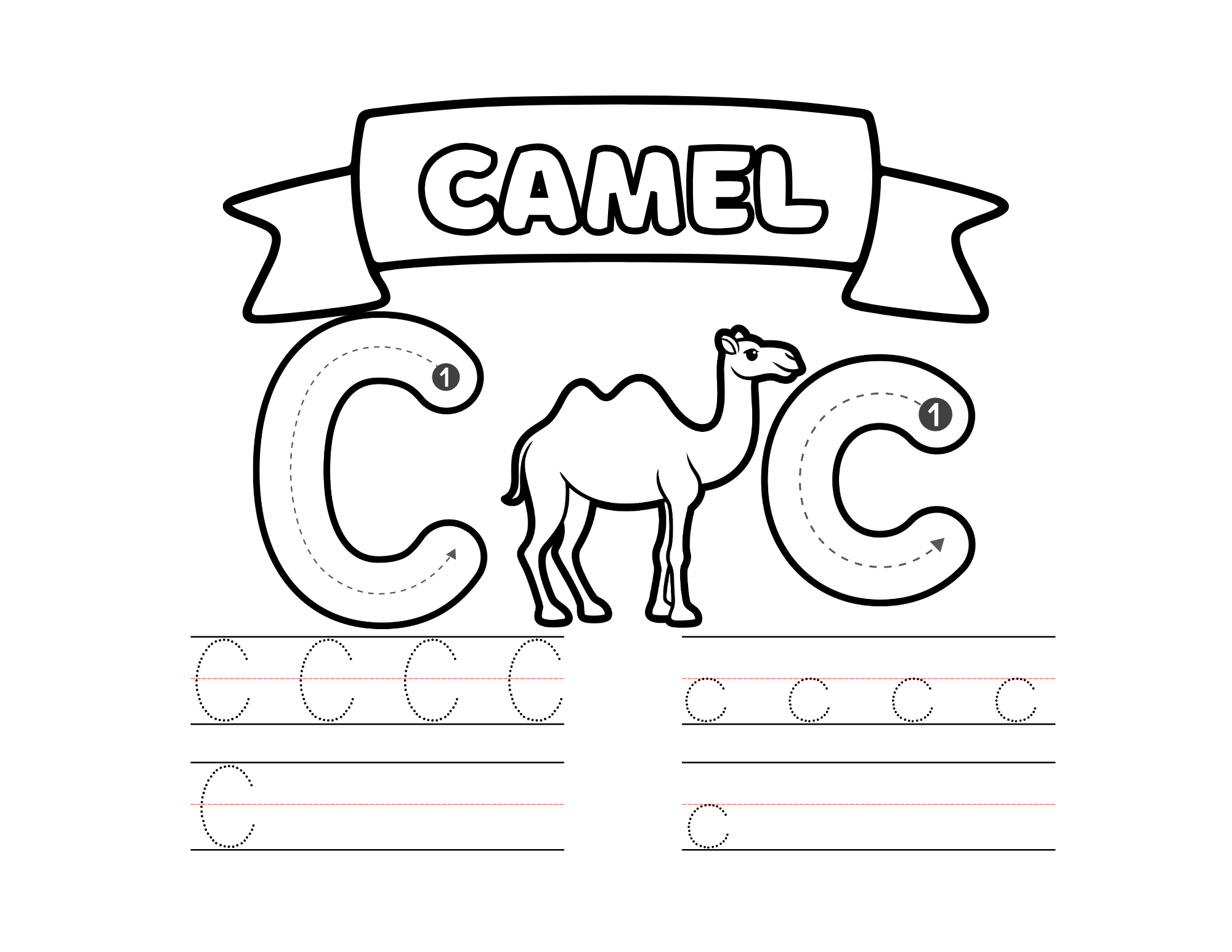 Alphabet Tracing, Fun Coloring Pages with Words, Simple Printable Art