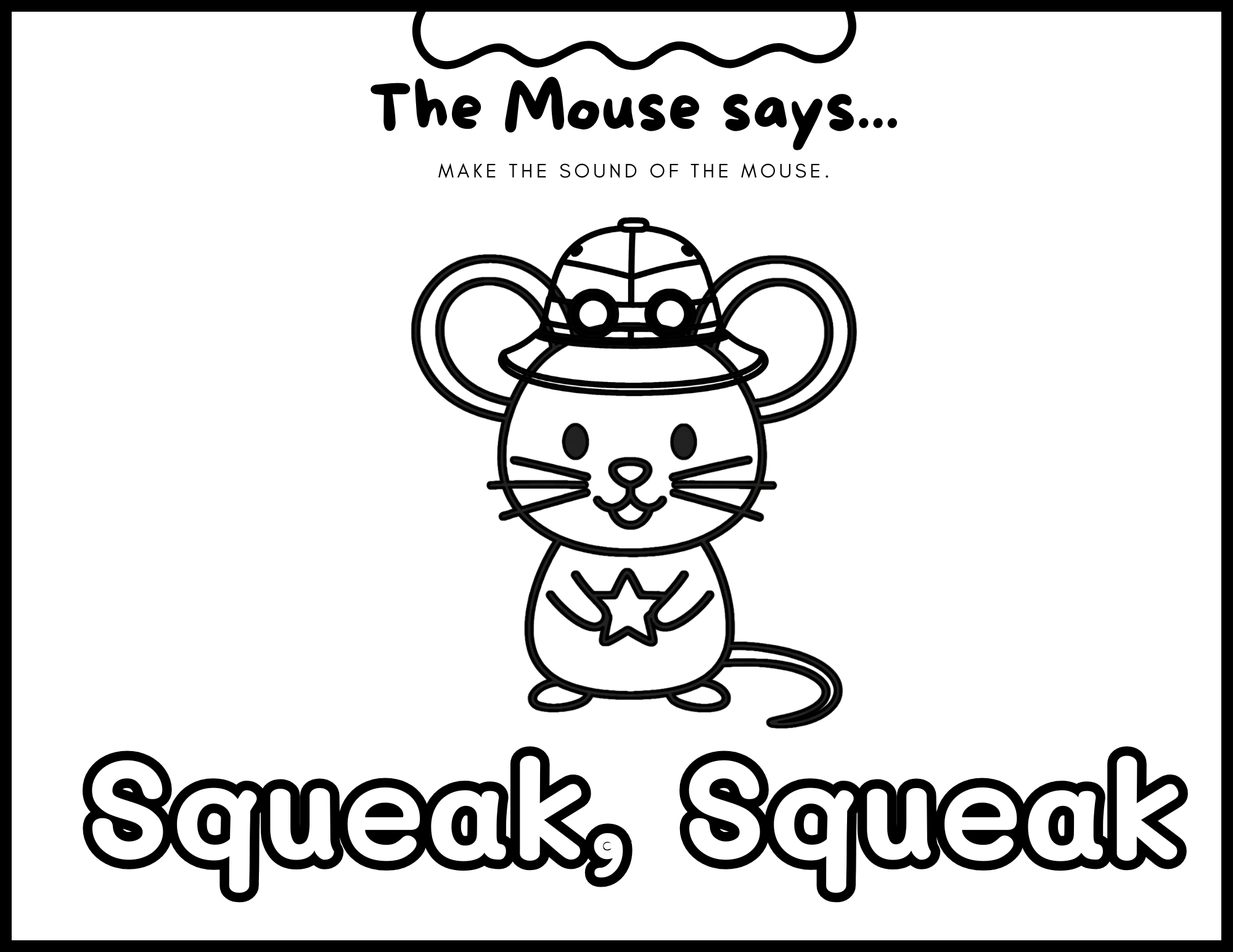 Animal Sounds, 8 Fun Coloring Pages with Words, Simple Printable Art